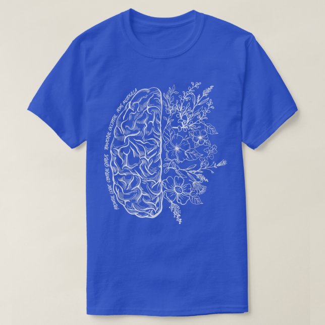 Camiseta Floral Brain Map Science And Art Neuroscience Neur (Frente do Design)