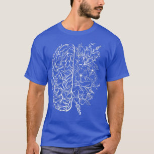 Camiseta Floral Brain Map Science And Art Neuroscience Neur