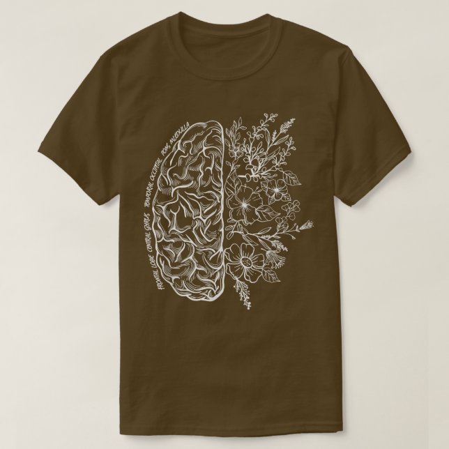 Camiseta Floral Brain Map Science And Art Neuroscience Neur (Frente do Design)