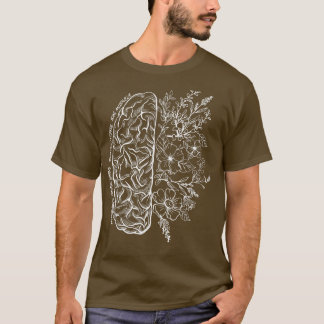 Camiseta Floral Brain Map Science And Art Neuroscience Neur