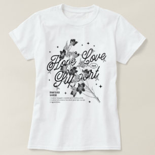 Camiseta Floral Brain Tumor Warrior Hope Love Support