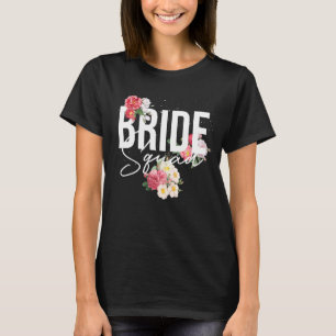 Camiseta Floral Bride Squad Women Bridal Party Flowers Brid