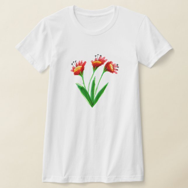 Camiseta Floral Brilhante Projetado (Postura )