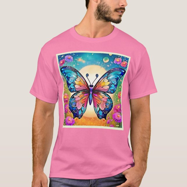 Camiseta Floral Butterfly Art Design (Frente)