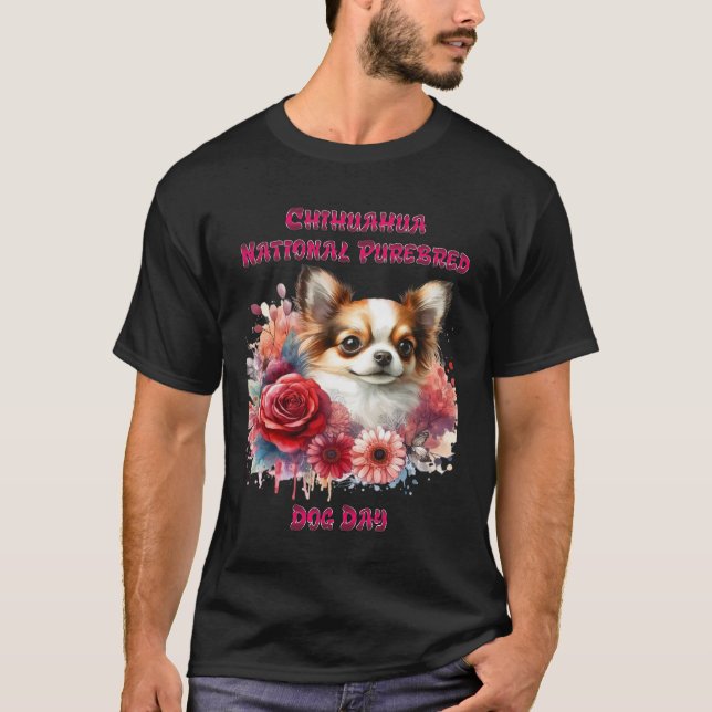 Camiseta Floral Chihuahua A Petite Canine Blooms (Frente)