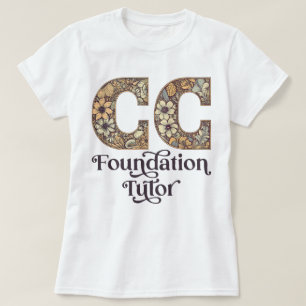 Camiseta Floral Clássico de Conversação do Tutor de Fundaçõ