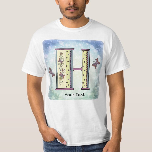 Camiseta floral com monograma H (Frente)