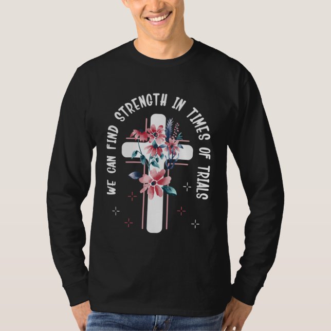 Camiseta Floral Cross Latter Day Saint Quote Missionary Mor (Frente)