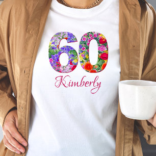 Camiseta floral de 60 anos