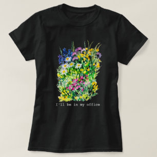 Camiseta Floral de Aquarela "Estarei no Meu Escrit