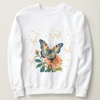 Camiseta Floral de Borboleta Mágica