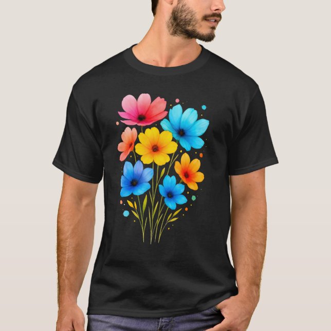 Camiseta Floral de Flor Linda (Frente)