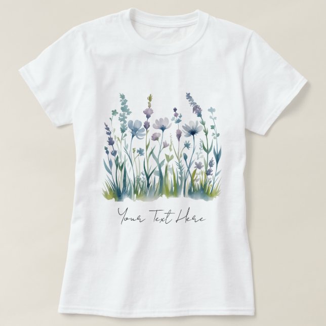 Camiseta Floral de flor selvagem personalizado moderno (Frente do Design)