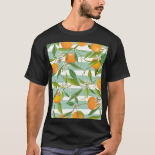 Camiseta Floral de Frutas Laranja: Vintage Invisível.