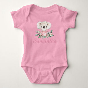 Camiseta Floral de Koala Personalizada para 1º Ani