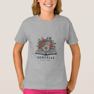 Camiseta Floral de Livro Aberto Literário