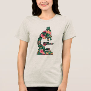 Camiseta Floral de Microscópio Biológico Havaiano