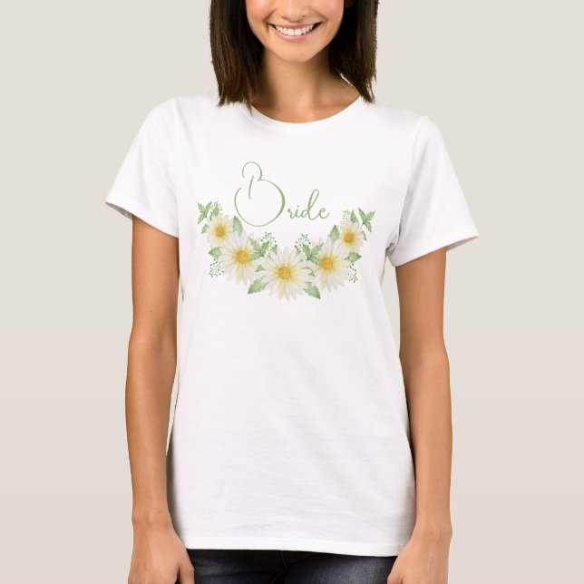 Camiseta Floral de Noiva Margaridas Casamento (Frente)