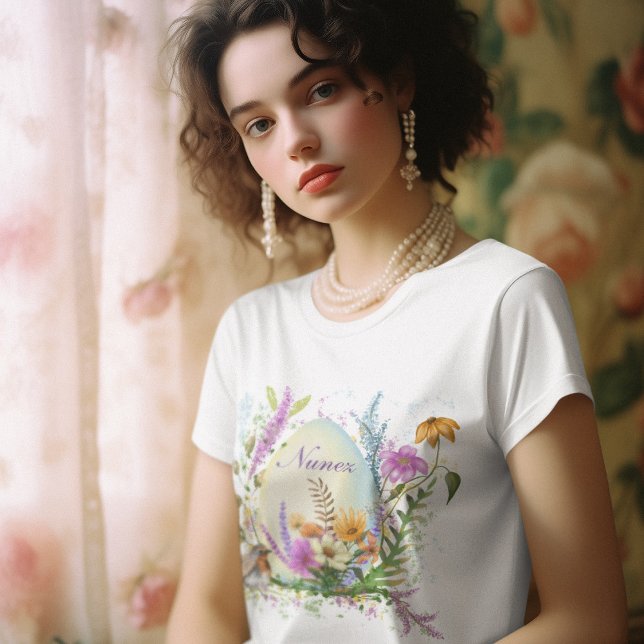 Camiseta Floral de primavera de Pássaros do Ovo de Páscoa (Criador carregado)