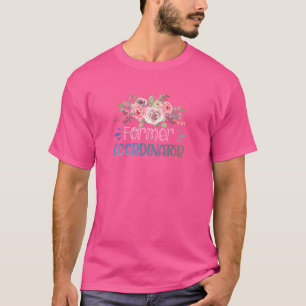 Camiseta Floral de Transição da Função de Cargo do Coordena