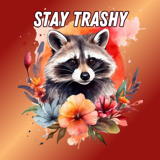 Camiseta Floral de Trashy Raccoon para Ficar Bonito (Criador carregado)