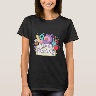 Camiseta Floral De Volta Para A Garota De 5 Da Escola