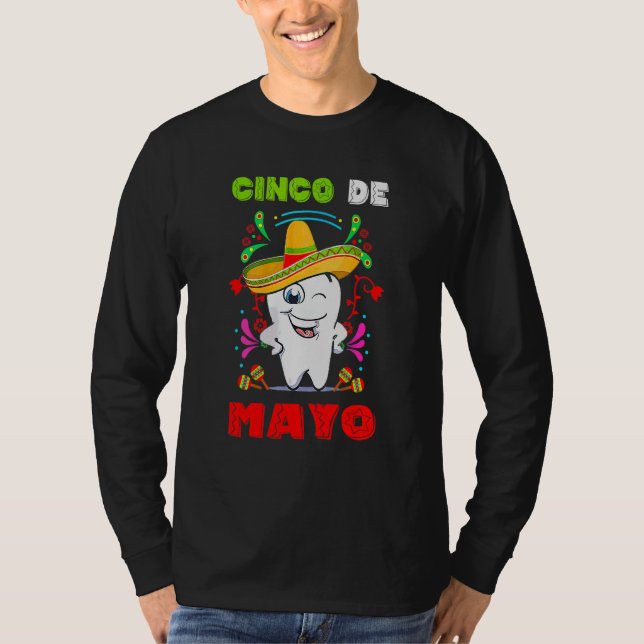 Camiseta Floral Dental Cinco De Mayo Dentista Mexicano (Frente)