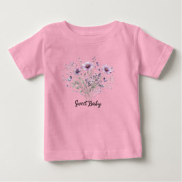 Camiseta floral doce para bebê