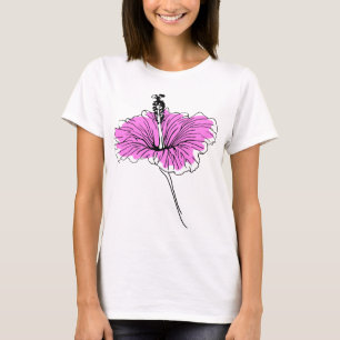 Camiseta Floral e rosa