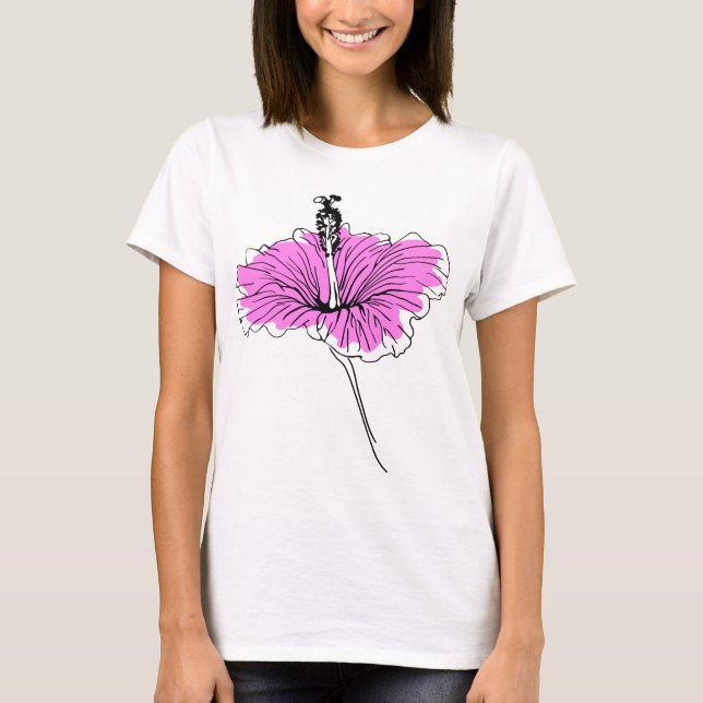 Camiseta Floral e rosa (Frente)