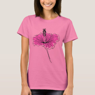 Camiseta Floral e rosa