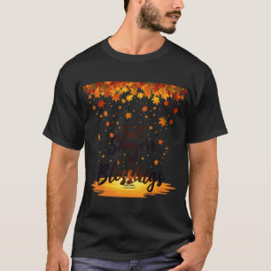 Camiseta Floral Estético Fofo e Brilhante Folhas de Outono