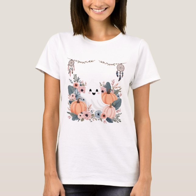 Camiseta Floral Fall Halloween (Frente)