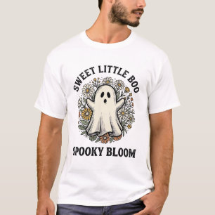 Camiseta Floral Fantasma Vintage Cute Halloween Boo Bouquet