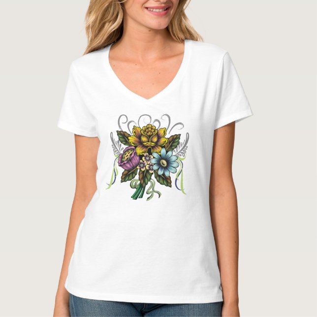 Camiseta "Floral Fantasy Delight" (Frente)