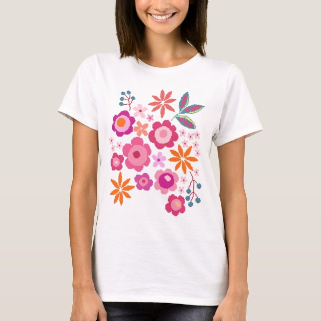 Camiseta floral feminina (Frente)