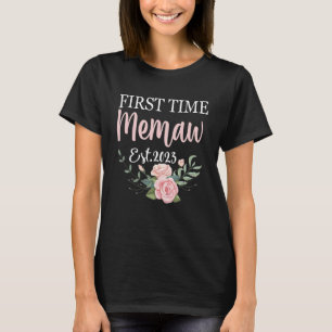 Camiseta Floral First Time Memaw 2023