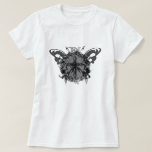 Camiseta Floral Flor Preto