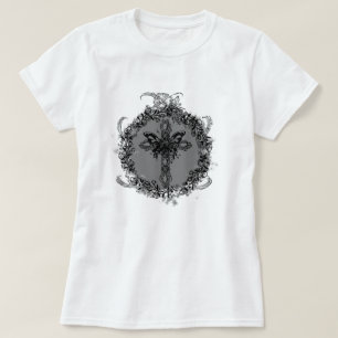 Camiseta Floral Flor Preto