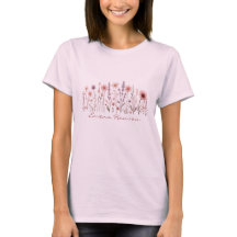 Camiseta floral floral de flor silvestre de raça s