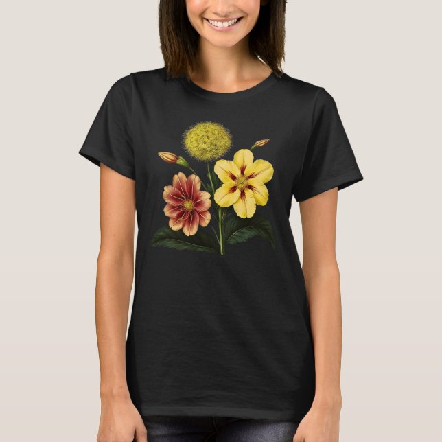 Camiseta Floral, Flores Botânicas, (Frente)