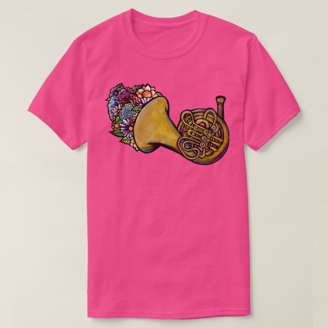 Camiseta Floral French Horn (Frente do Design)