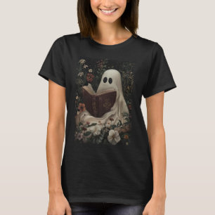Camiseta Floral Ghost Leading Book Halloween Figurume Gothi