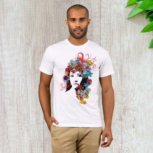 Camiseta Floral Girl Mens T Shirt (Criador carregado)