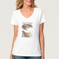 Camiseta Floral Gótica Vintage Viva la Muerte