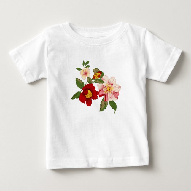 Camiseta floral gráfica para bebês (Frente)