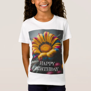 Camiseta Floral Happy Birthday Girls'
