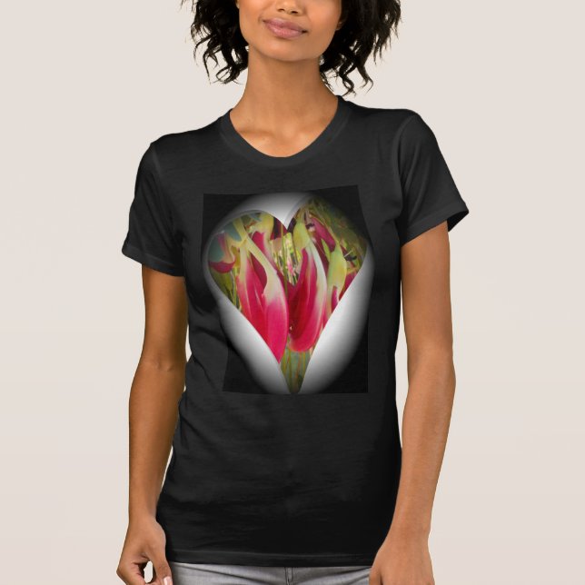 Camiseta Floral Heart Impressão (Frente)