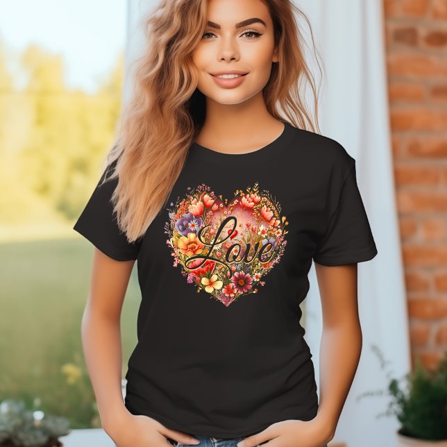 Camiseta Floral Heart Love Women's (Criador carregado)