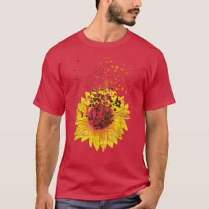 Camiseta Floral Heart Sunshine Yellow Flower Blossom Sunflo